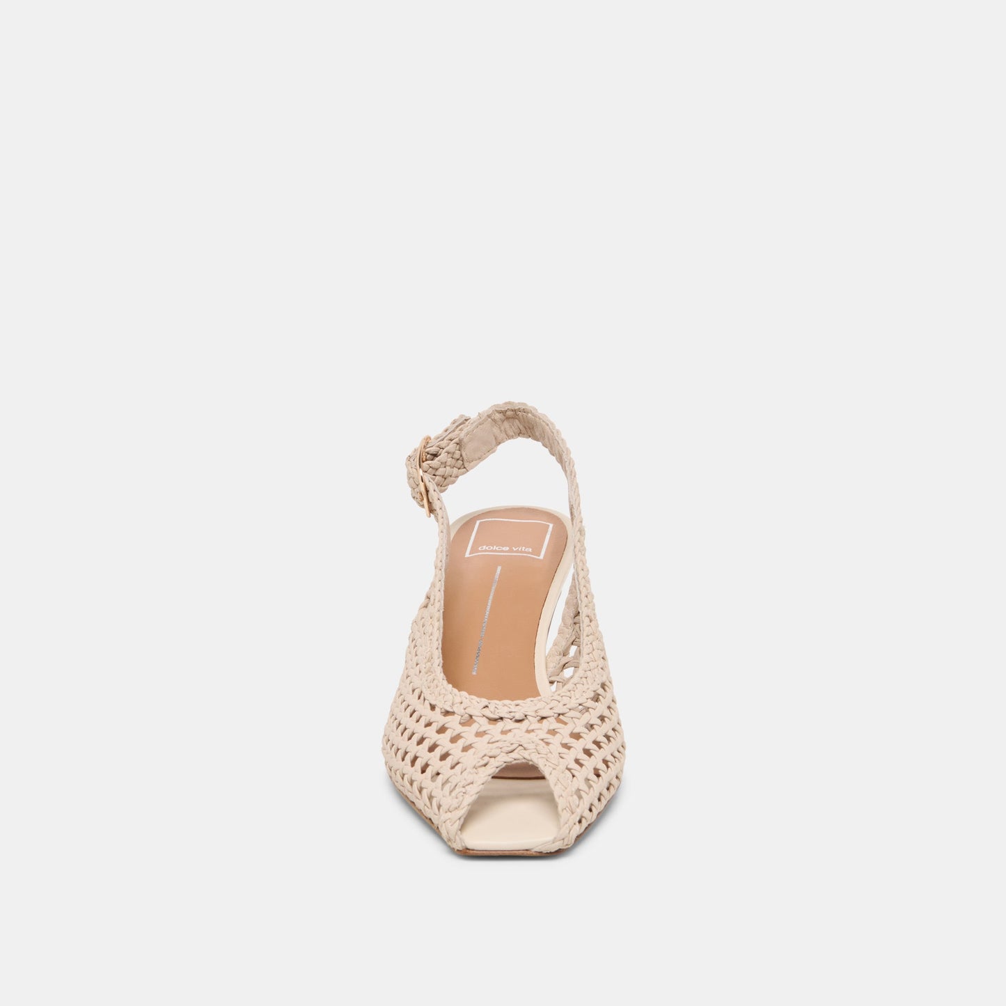 REMLA HEELS BONE WOVEN LEATHER