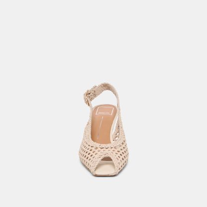 REMLA HEELS BONE WOVEN LEATHER