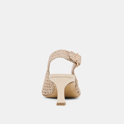 REMLA HEELS BONE WOVEN LEATHER