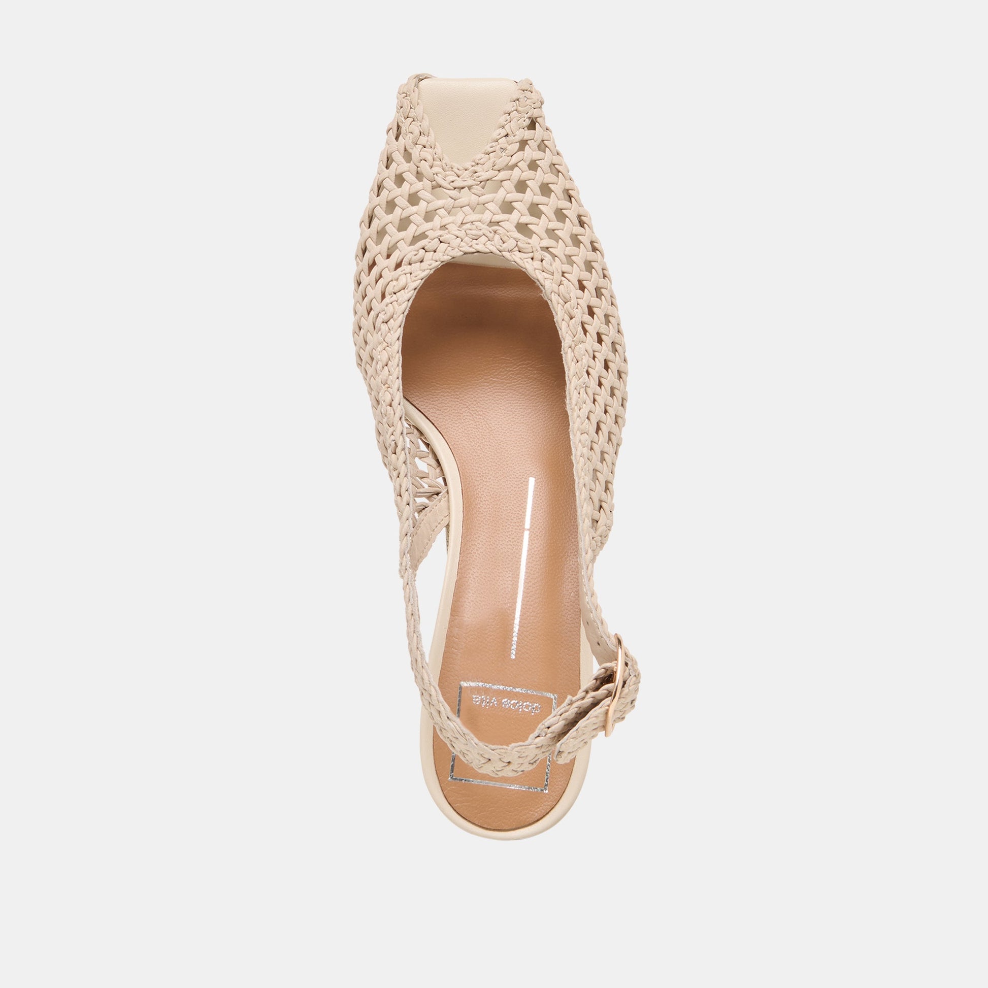 REMLA HEELS BONE WOVEN LEATHER