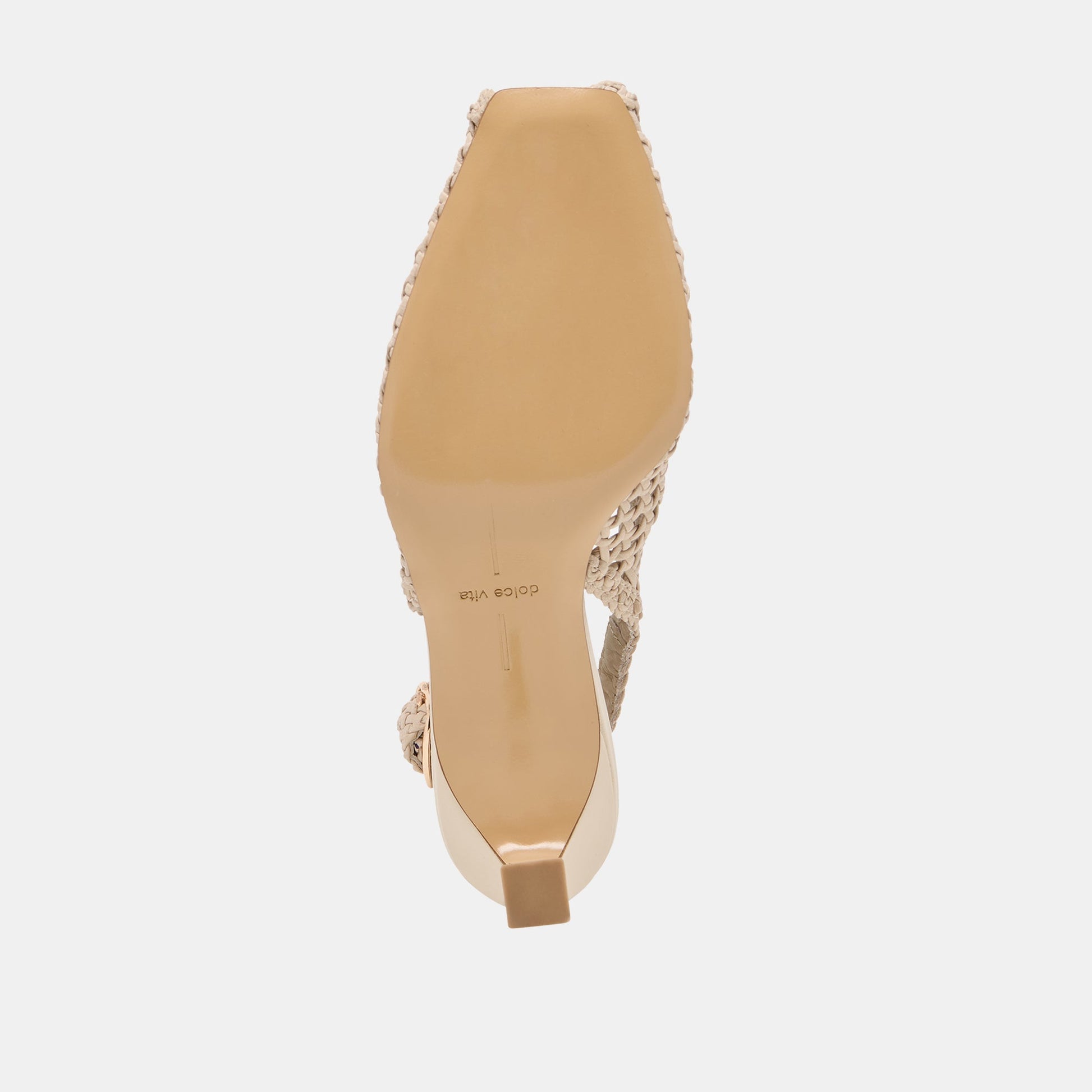 REMLA HEELS BONE WOVEN LEATHER