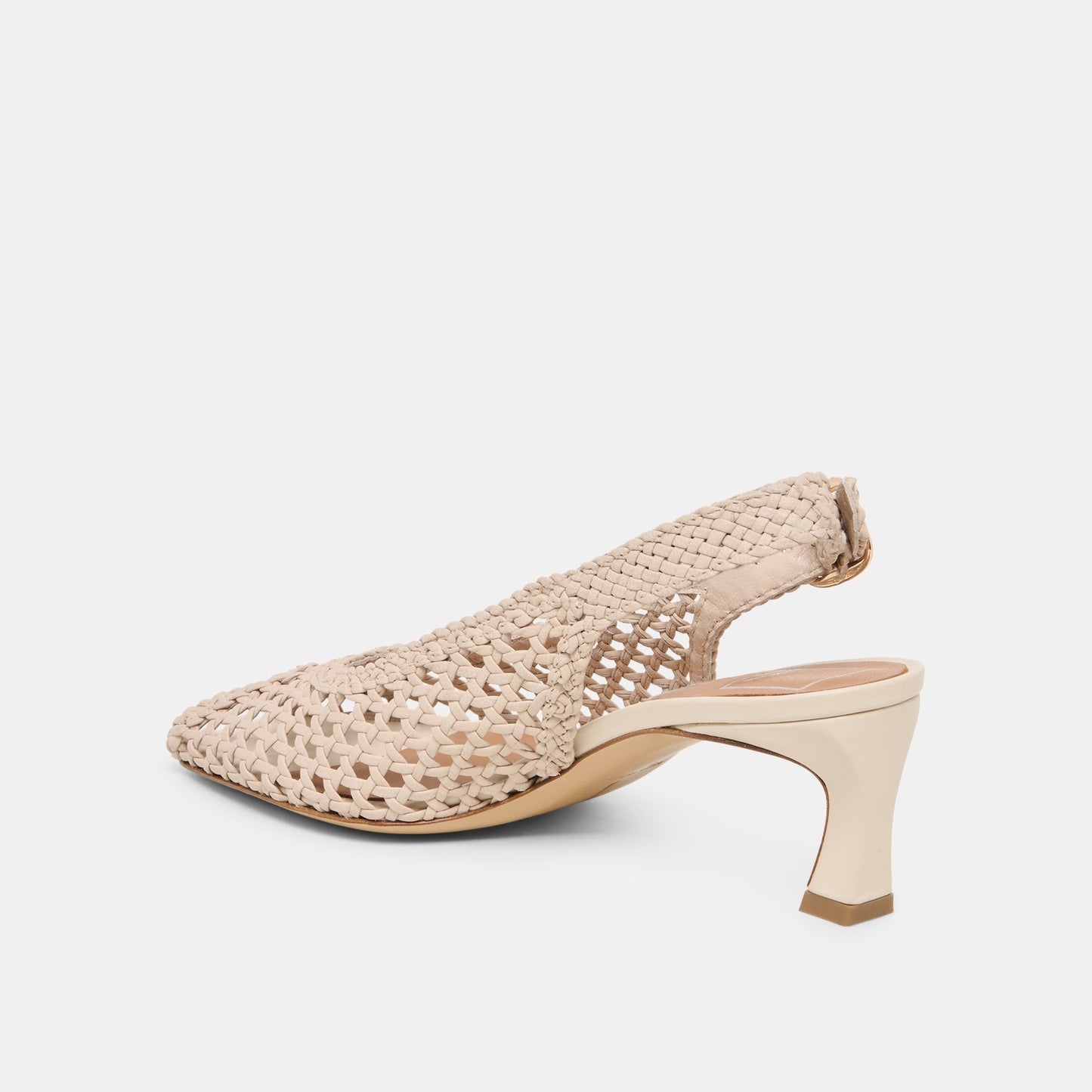 REMLA HEELS BONE WOVEN LEATHER