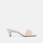 Rexa Pearl Off White Satin Heels | Dolce Vita