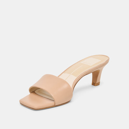 REXA WIDE HEELS LIGHT TAN LEATHER