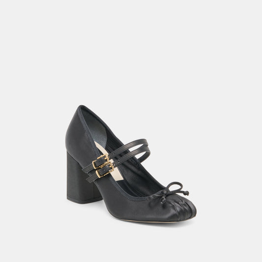 TIARAH HEELS ONYX SATIN