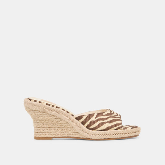 Vaya Beige Zebra Raffia Wedges | Dolce Vita