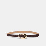 Organic Oval Mahogany Gold Buckle Belt | Dolce Vita