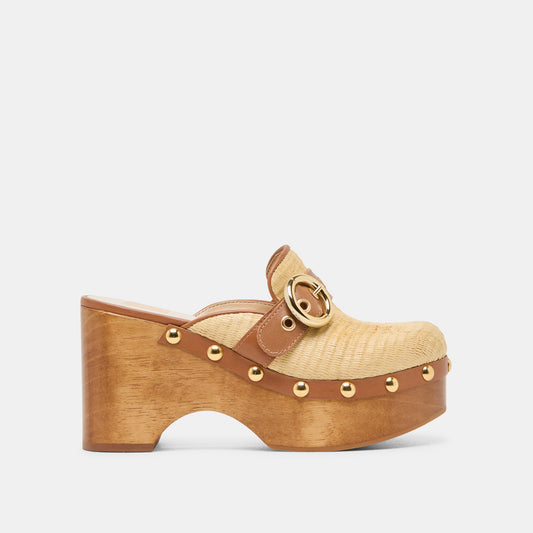 Debrah Lt Natural Raffia Clogs | Dolce Vita