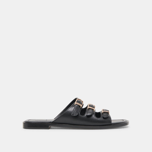 Fin Black Leather Sandals | Dolce Vita