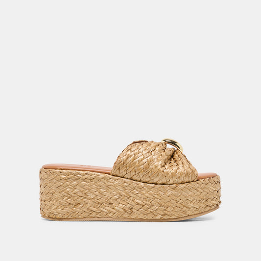 BARRIO Natural Raffia Platform Wedges | Dolce Vita