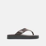 BLAYZE Dk Chocolate Leather Platform Flip-Flop Sandals | Dolce Vita