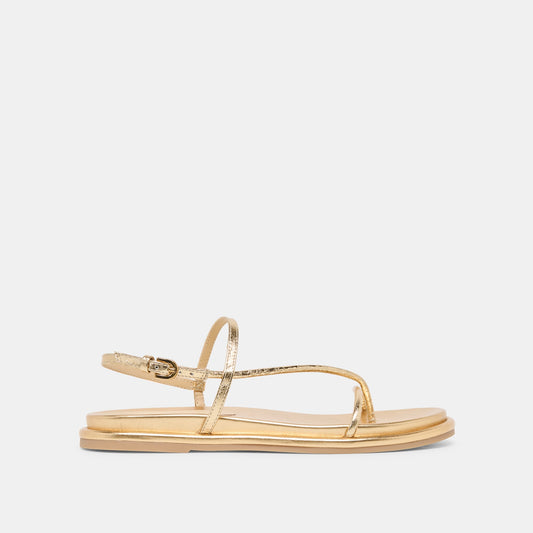 Dom Gold Distressed Leather Sandals | Dolce Vita