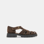 ELSAH Espresso Suede Fisherman Closed-Toe Flats | Dolce Vita