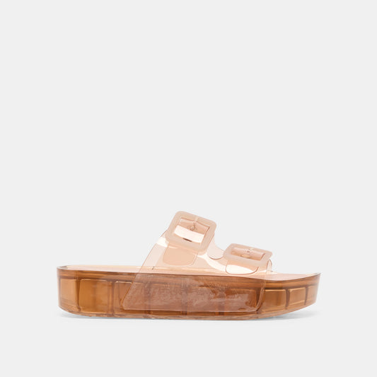 JULIO X Mocha Vinyl Jelly Platform Sandals | Dolce Vita
