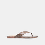LINNET Snake Tan Embossed Leather Flip-Flop Thong Sandals | Dolce Vita