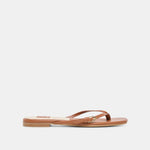 MALTA Cognac Leather Buckle Flip-Flop Sandals | Dolce Vita