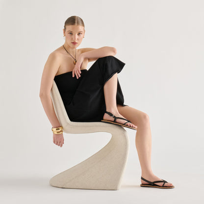 REED SANDALS BLACK LEATHER