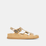 Shenna Gold Distressed Leather Sandals | Dolce Vita