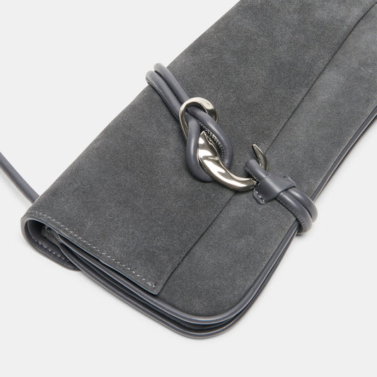 ALICE SHOULDER BAG GUNMETAL SUEDE