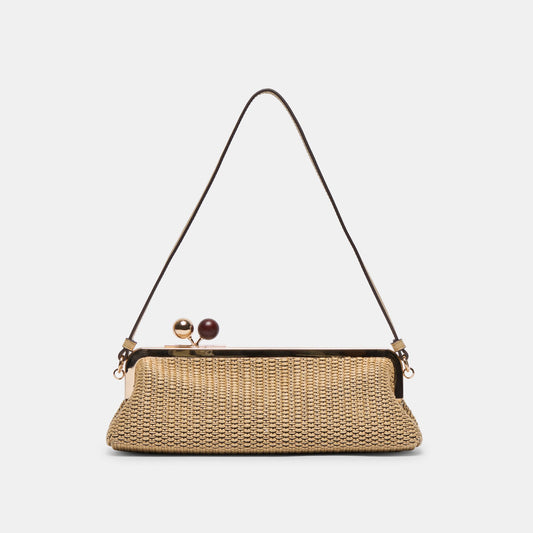 AMBRIAA Natural Raffia Baguette Shoulder Bag | Dolce Vita