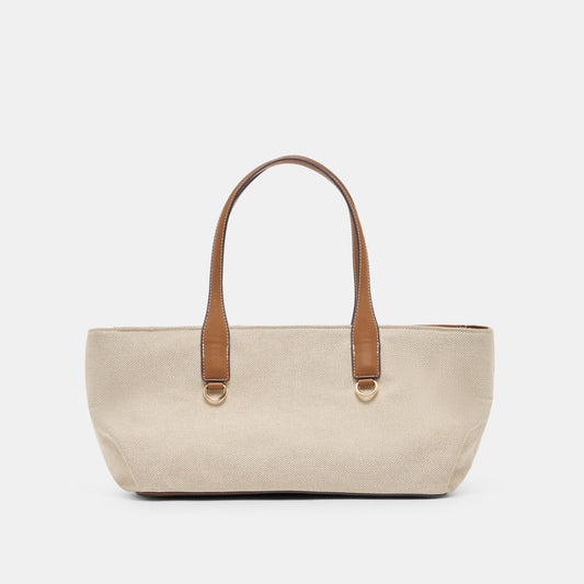 CLARINA Natural Canvas Shoulder Bag | Dolce Vita