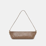 Savaii Brown Woven Leather Shoulder Bag | Dolce Vita