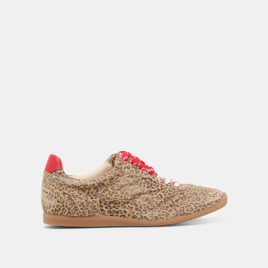 Laini Tan Leopard Printed Suede Sneakers | Dolce Vita
