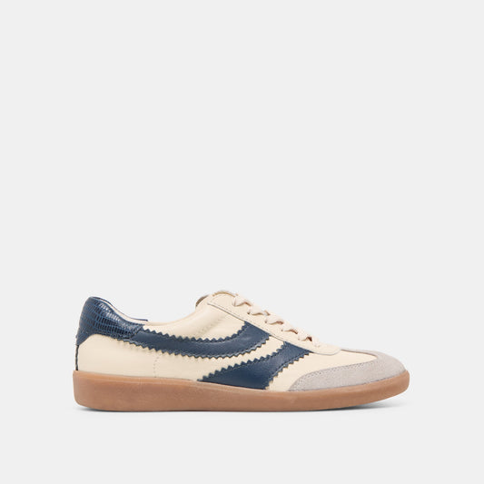 Merit White Navy Leather Sneakers | Dolce Vita