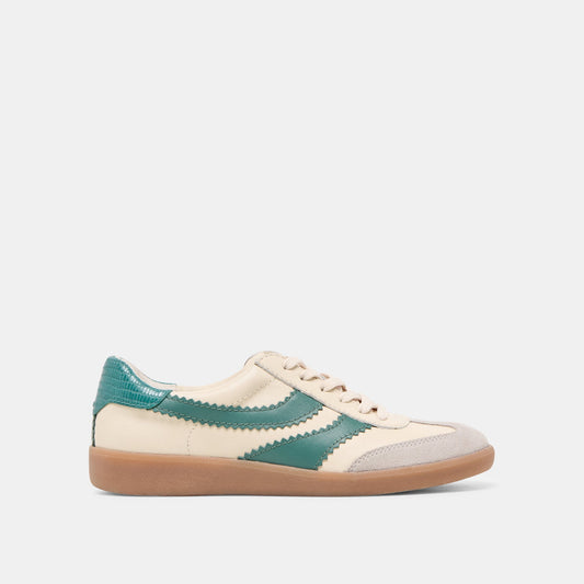 Merit White Green Leather Sneakers | Dolce Vita