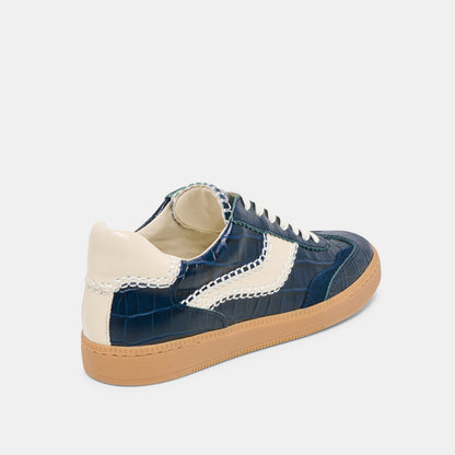 NOTICE STITCH SNEAKERS INK CROCO EMBOSSED LEATHER
