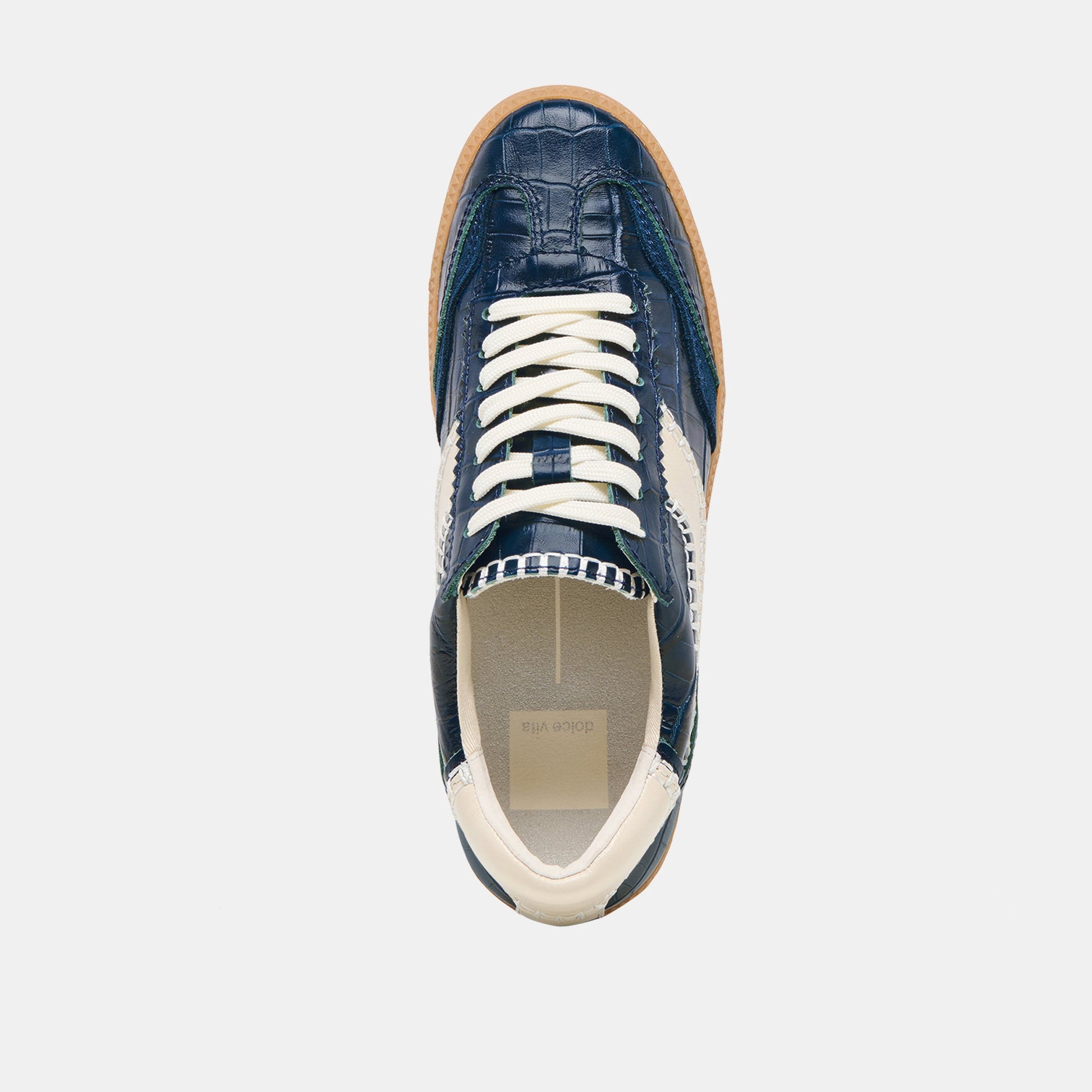 NOTICE STITCH SNEAKERS INK CROCO EMBOSSED LEATHER