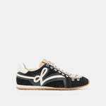 DEACON Black White Suede Lace-Up Sneakers | Dolce Vita