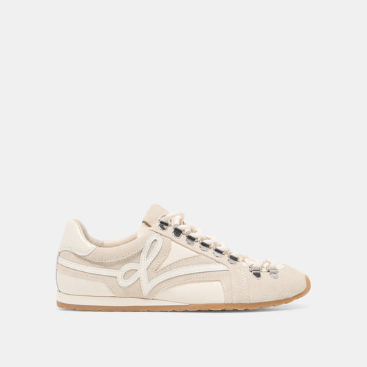 DEACON Ivory Suede Lace-Up Sneakers | Dolce Vita