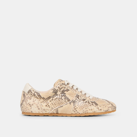 Dorie Natural Snake Embossed Leather Sneakers | Dolce Vita