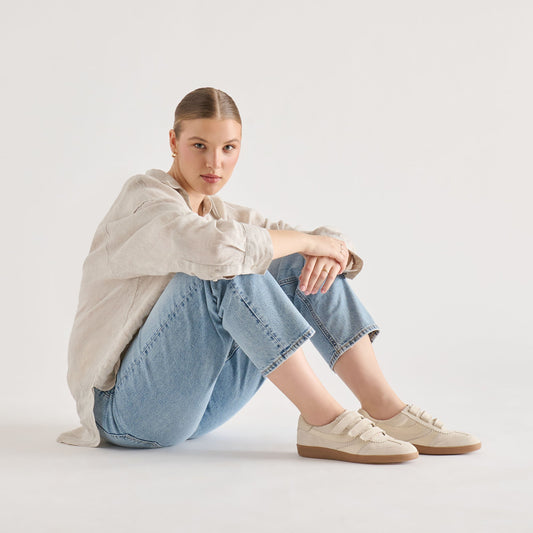 MERIT VELCRO SNEAKERS IVORY LEATHER