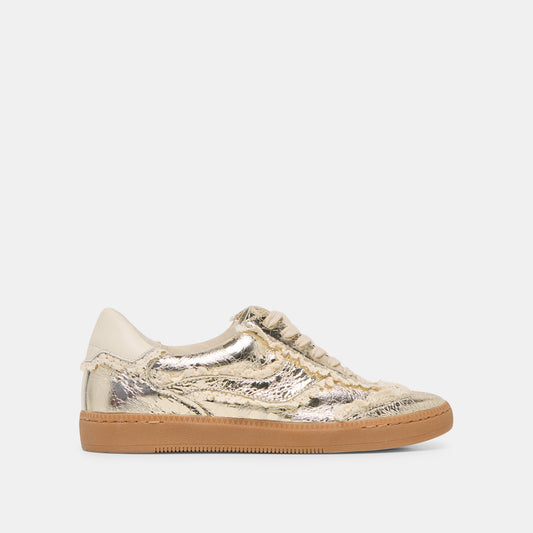 Notice Lace Platinum Distressed Leather Sneakers | Dolce Vita