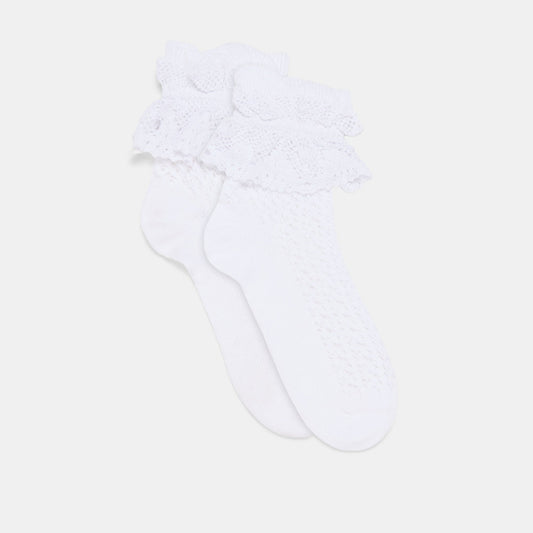 Whimsy Lace White Anklet Socks | Dolce Vita