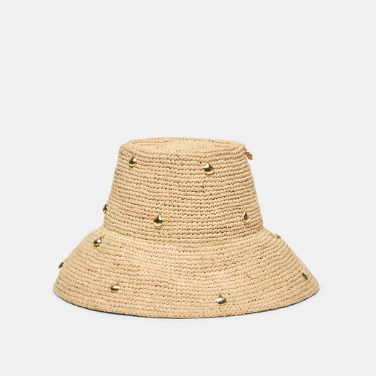 Straw Natural Cloche with Charms | Dolce Vita