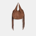 Nakoma Chocolate Suede Shoulder Bag | Dolce Vita