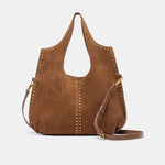 SONORA Mid Brown Suede Large Tote Bag | Dolce Vitaa