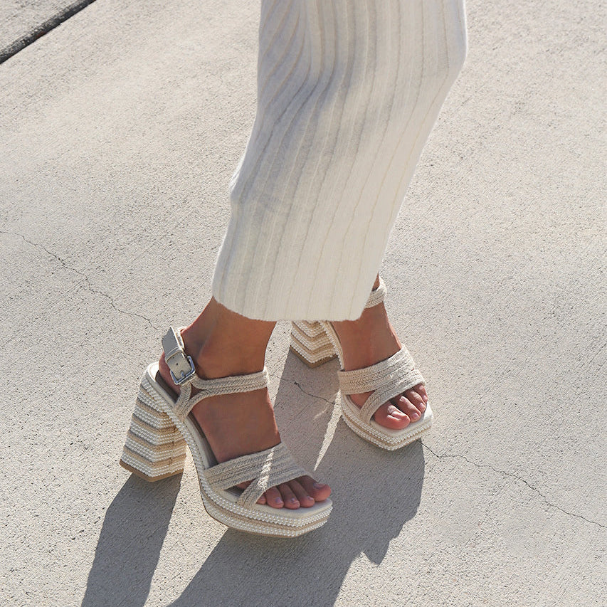 ANIRA PEARL HEELS IVORY PEARLS