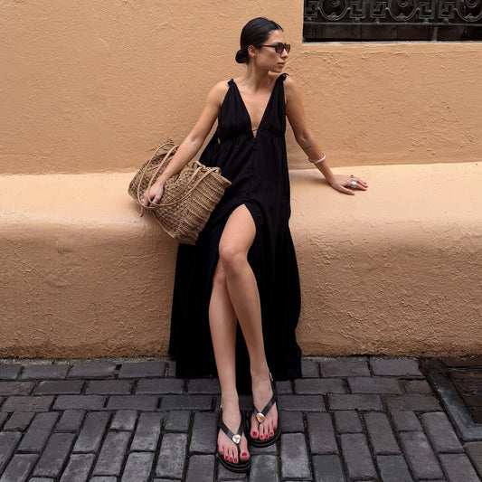 JONY SANDALS BLACK LEATHER