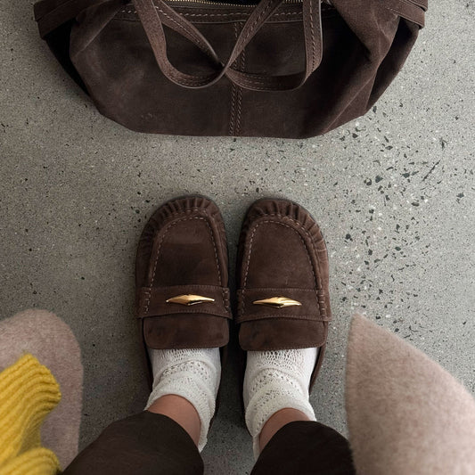JODERO FLATS DK BROWN SUEDE